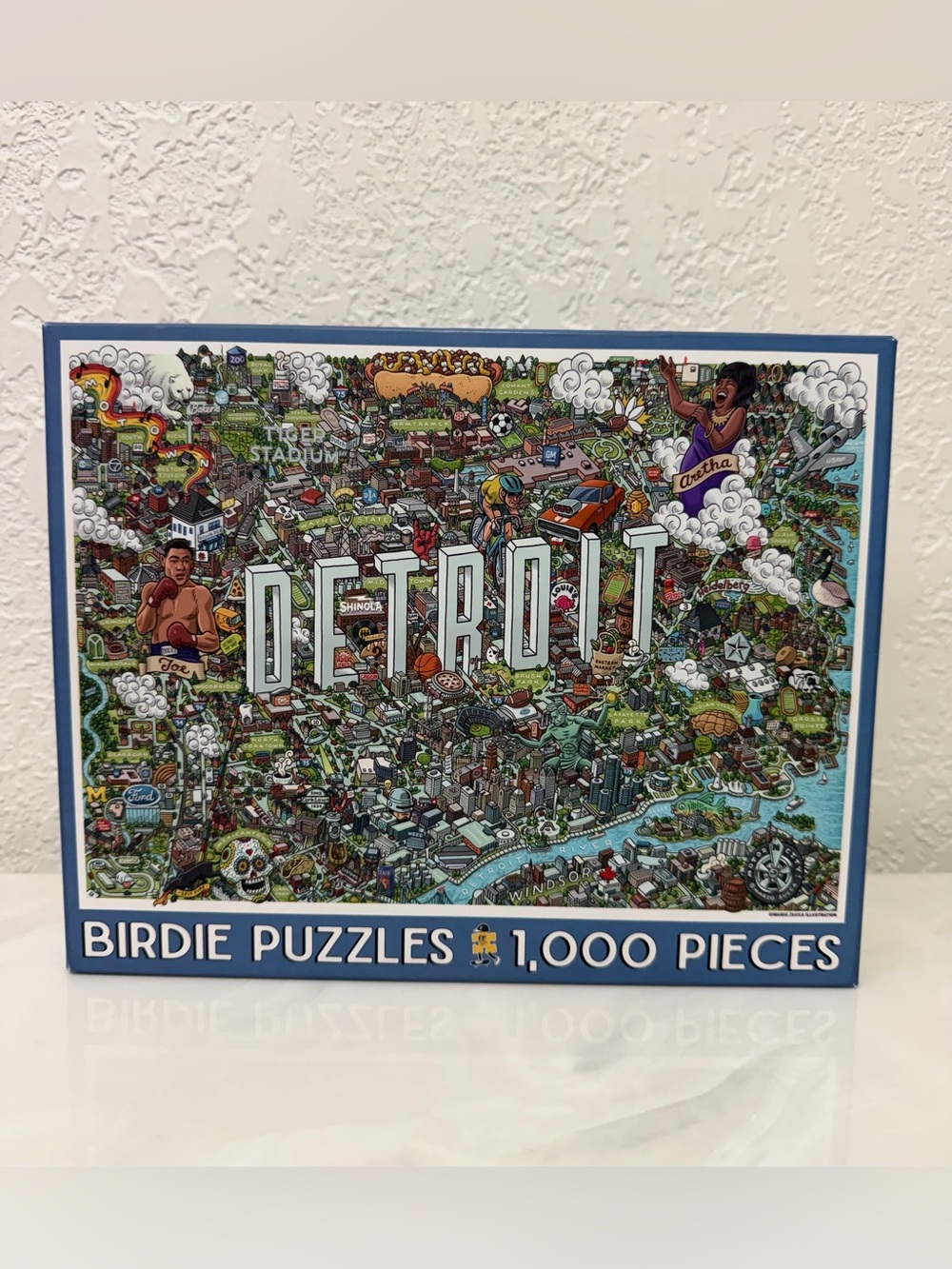 Detroit 1000-Piece Birdie Puzzle - Blue Box - Complete